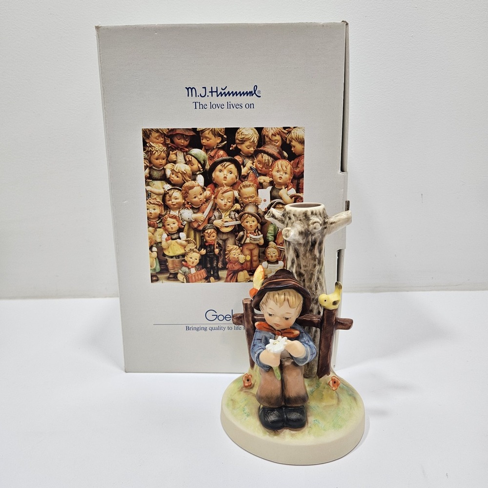 Hummel Figurine Candle Holder 678 "She Loves Me Not" Figurine 6.25"